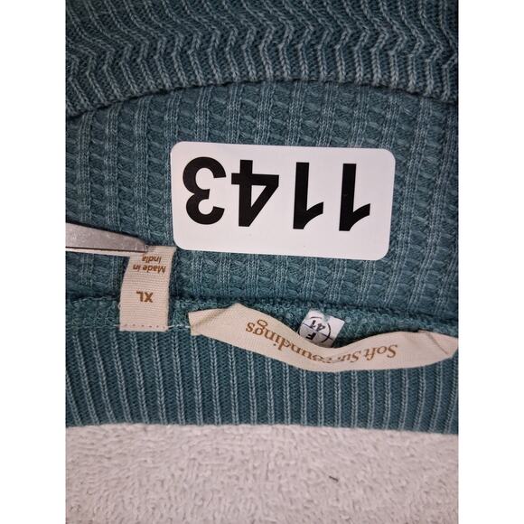 Soft Surroundings Womens size XL Waffle Knit Pocket Crewneck Casual Alternative - Picture 11 of 13